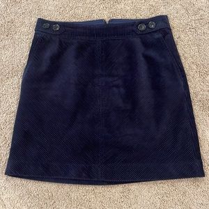 Loft Navy Blue Corduroy Skirt